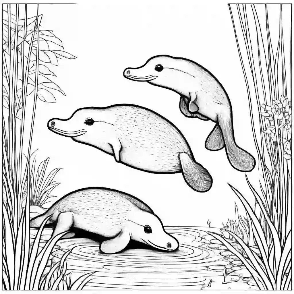 Platypuses coloring pages